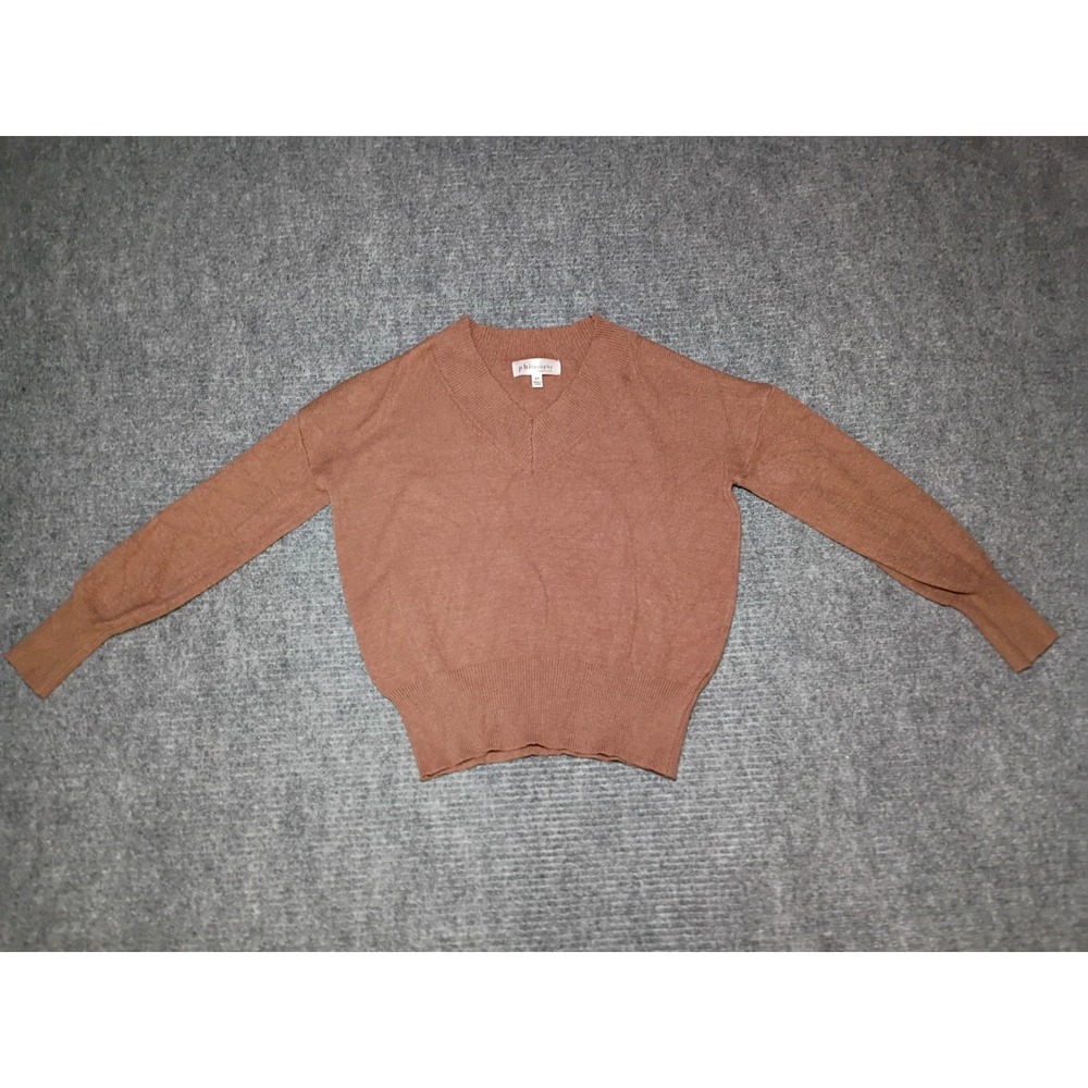 Philosophy Republic Clothing Women's Brown V-Neck Sweater Size XS